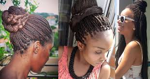 ★school hairstyles | messy crown braid bun hairstyle. The 10 Most Beautiful Small Box Braid Hairdos