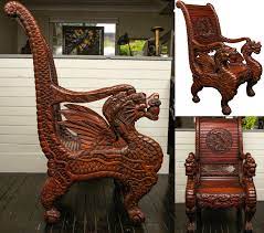 Afternoon random picture dump 37 pics. Carved Hardwood Dragon Chair Chair Gothic Furniture Shabby Chic Table And Chairs