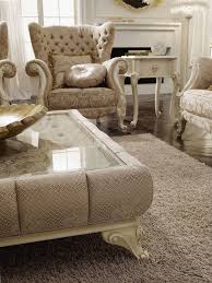 Padded Coffee Table With Glass Top