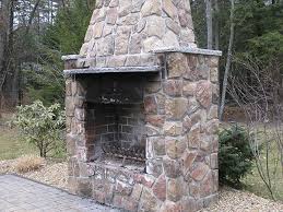 Outdoor Fireplace In A Bedford New
