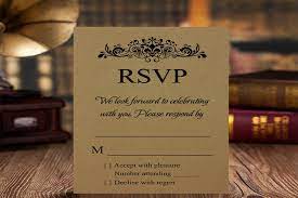 rsvp written on the invitation card