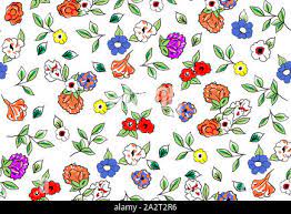 Abstract Elegance Seamless Floral Pattern On White Background Ready  gambar png
