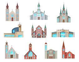 catholic church buildings icons