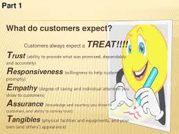 Part 1 What Do Customers Expect Customers Always Expect A