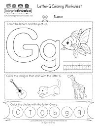free printable letter g coloring worksheet