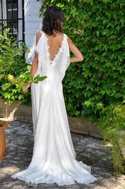 1-ANGELE Robe de mariage robe de mariée droite dos décolleté V robe de  mariée : mousseline de soie blanc naturel