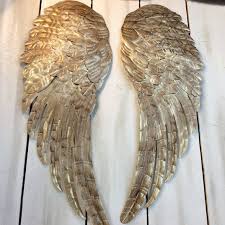 Large Metal Angel Wings Wall Decor