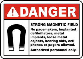 danger strong magnetic field sign