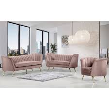 meridian furniture margo pink velvet