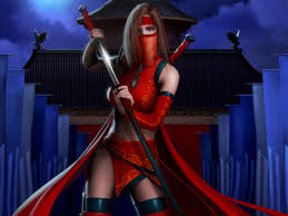 red ninja fantasy abstract