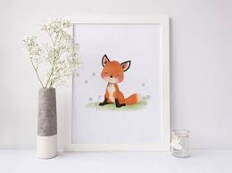 Baby Fox Nursery Art Fox Nursery Decor