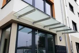 Rectangular Entrance Glass Canopy For