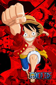 one piece luffy pfp red poster