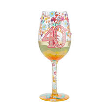 Happy 40th Birthday Wine Glass Enesco