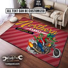 personalized rat fink motorcycle rug
