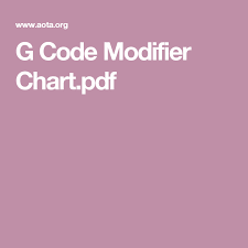 G Code Modifier Chart Pdf Occupational Therapy