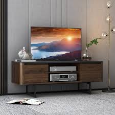 Costway 47 5 In Brown Tv Stand