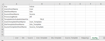 excel template config sheet