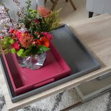 Soft Pink Ottoman Coffee Table Tray