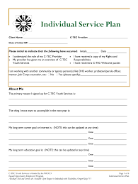 printable individual service plan
