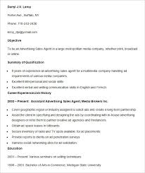 Media Advertising Sales Agent Resume Template Advertising Resume