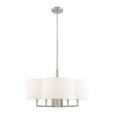 Livex Lighting Chelsea Brushed Nickel Transitional Drum Pendant Light In The Pendant Lighting Department At Lowes Com
