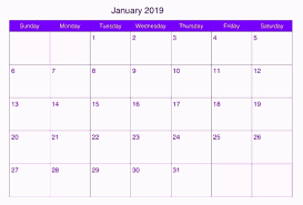 January 2019 Calendar Pdf