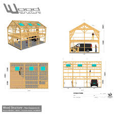 plan de charpente bois wood structure