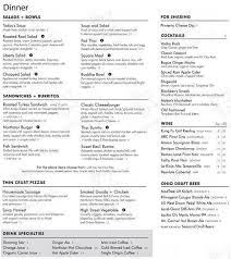 menu at northstar cafe at liberty