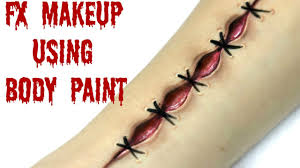 fx makeup using body paint wound with
