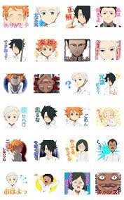 You can download your favorite pack from our app and send stickers to your friends easily from whatsapp. The Promised Neverland Voice Stickers Sticker For Line Whatsapp Android Iphone Ios Anime Stickers Anime Printables Cute Stickers