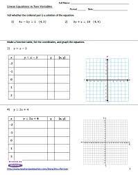 Linear Equations Worksheet Create A