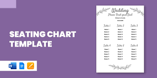 seating chart template 15 word