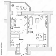 interior design floor plan from above