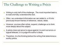 Lecture    Pr  cis Writing    ppt video online download SlideShare Click to download
