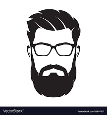 face hipster character fashion vector image