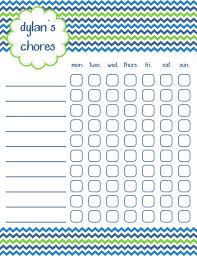 Printable Chore Chart Boys Chevron Printable Chore Chart