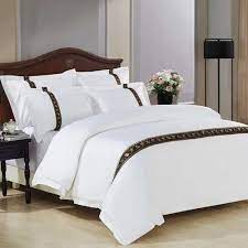 White Double Hotel Designer Bed Sheet