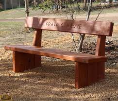 Memorial Wooden Bench Seat Outdoor