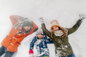 with kids in the winter