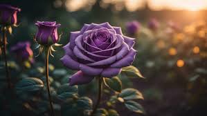 beautiful purple roses with a shiny