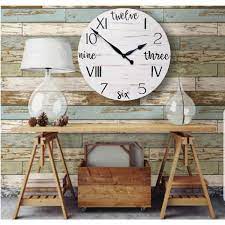 White Farmhouse Wall Clock Asdc