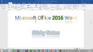 How To Insert Sticky Notes In Microsoft Office Word 2016 Word 2016
