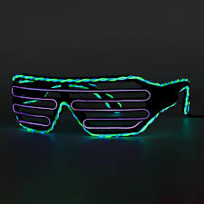Dual Color El Wire Cold Led Glow Glasses Lights Up Goggles Bar Party Shutter Halloween
