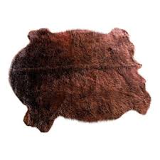 faux buffalo hide accent rug