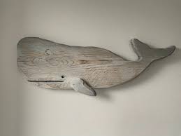 Large Whale Home Decor Wooden Whale