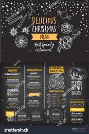 Vector Christmas Restaurant Brochure Menu Design Stock