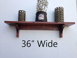 Solid Wall Shelf In Rustic Style Wood