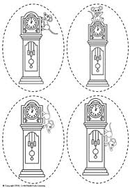 Roman numerals (verse 1)  color   b&w . Hickory Dickory Dock Nursery Rhyme Puppets By Little Hands Early Learning