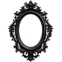 black oval frame ornate realistic